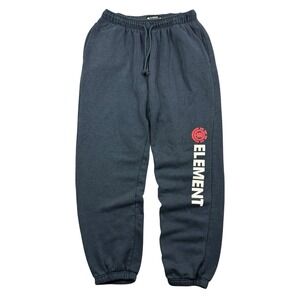 Element Jogger Sweatpants Men Medium Blue Skate Surf Y2K Fleece Drawstrings